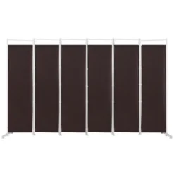 Costway 6-Panel Room Divider Folding Privacy Screen W/Steel Frame Decoration BrownBlack -Baxton Studio Shop GUEST ff88ea97 df3b 4a39 b844 cdb2cad2d4f7
