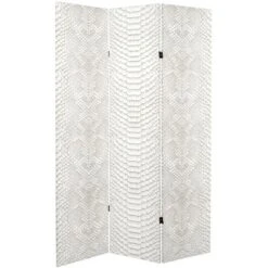 6" Double Sided Snake Print Canvas Room Divider - Oriental Furniture -Baxton Studio Shop GUEST ff8efa7d 2971 44b6 801b 484782394b41