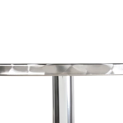 HOMCOM 24” Adjustable Square Stainless Steel Top Aluminum Standing Bistro Bar Table 7 HOMCOM 24” Adjustable Square Stainless Steel Top Aluminum Standing Bistro Bar Table - Image 7