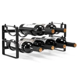 Itopfox Stackable Wine Rack Countertop, Sturdy Freestanding Wine Bottle Holder 2 Tier Tabletop Wine Stand For Pantry Bar Metal Wine Storage Organizer -Baxton Studio Shop GUEST ffbdb995 9b77 4bc3 ada3 74f99a450a3e