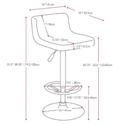 Set Of 2 Adjustable Low Back Barstool White - CorLiving -Baxton Studio Shop GUEST ffd1dce5 8214 442c 8c41 65b0746f246e