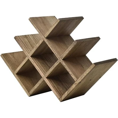 Itopfox 8-Bottle Countertop Wine Rack, Wooden 3-Tier Wine Bottle Holder For Bar Table, Wine Cabinet, Free Standing Display And Storage Shelves Brown 9 Itopfox 8-Bottle Countertop Wine Rack, Wooden 3-Tier Wine Bottle Holder For Bar Table, Wine Cabinet, Free Standing Display And Storage Shelves Brown - Image 9